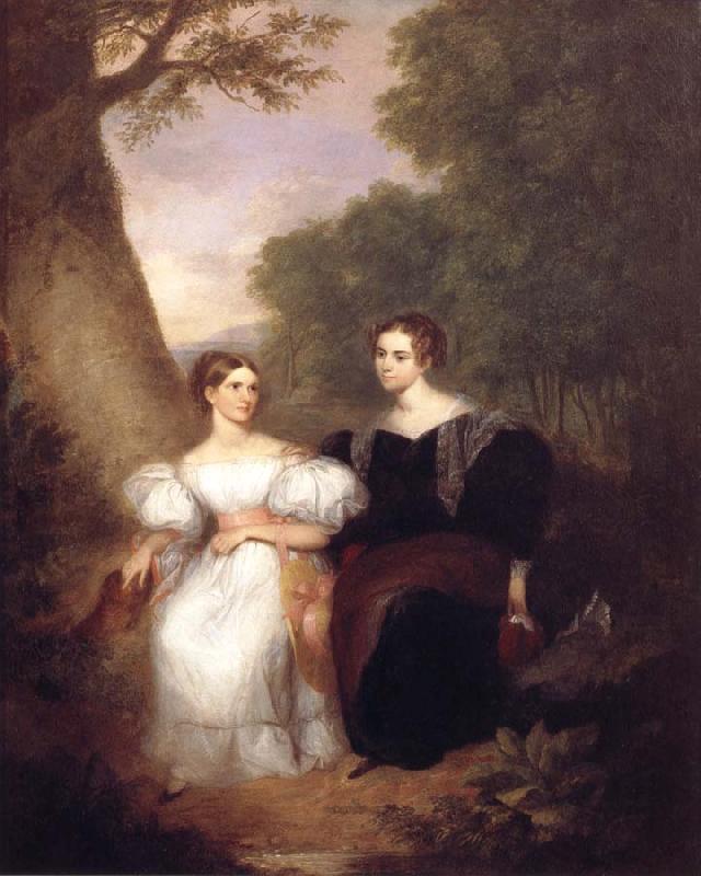 Asher Brown Durand Portrait of the Artist-s Wife and her sister oil painting image